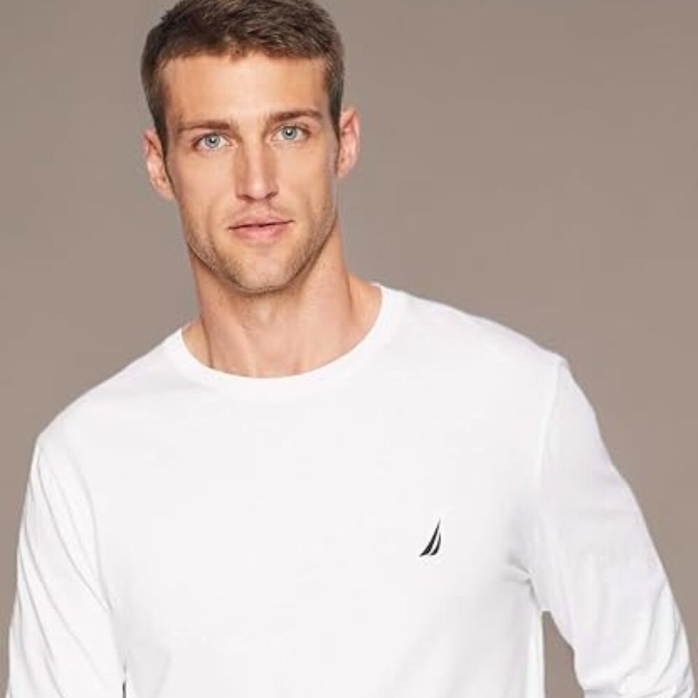 Nautica Men's Long Sleeve Solid Crew Neck T-Shirt M